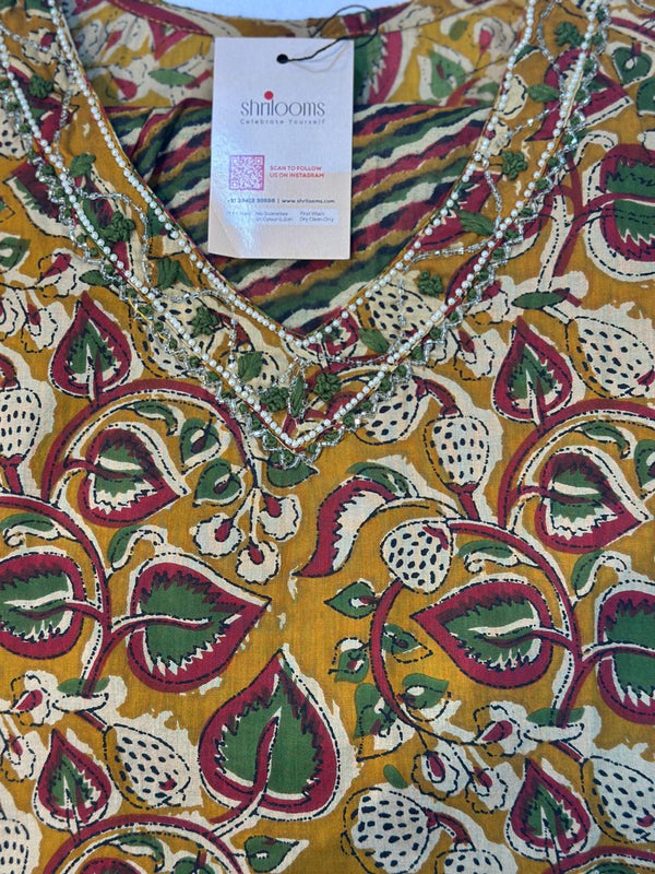 Mustard Yellow Shefali Kalamkari Suit set