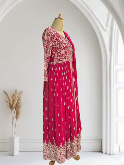 Pink SAPNA Georgette  Sharara  set
