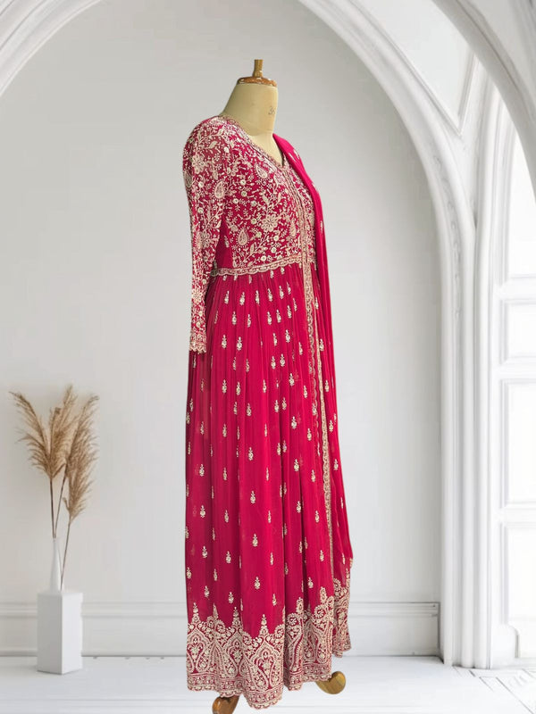 Pink SAPNA Georgette  Sharara  set