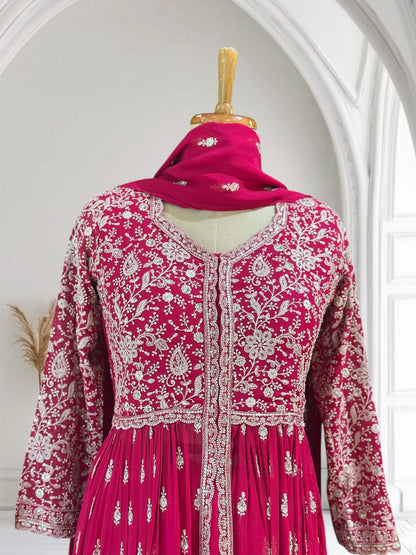 Pink SAPNA Georgette  Sharara  set