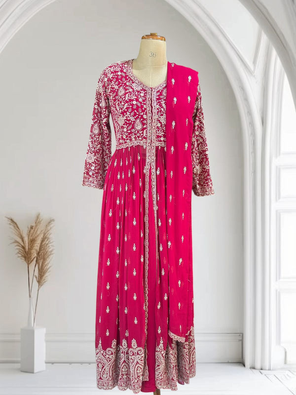 Pink SAPNA Georgette  Sharara  set