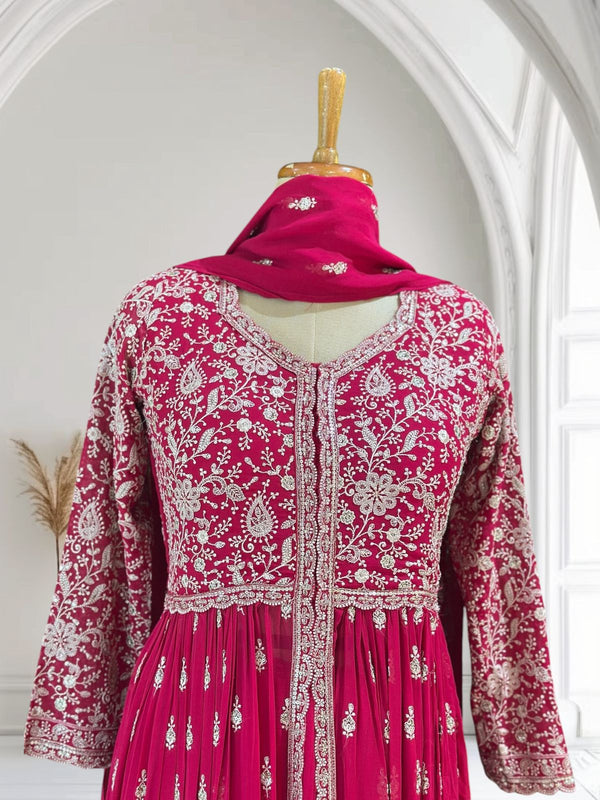Pink SAPNA Georgette  Sharara  set