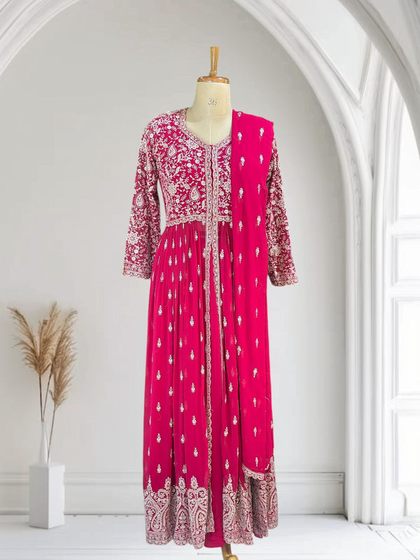 Pink SAPNA Georgette  Sharara  set