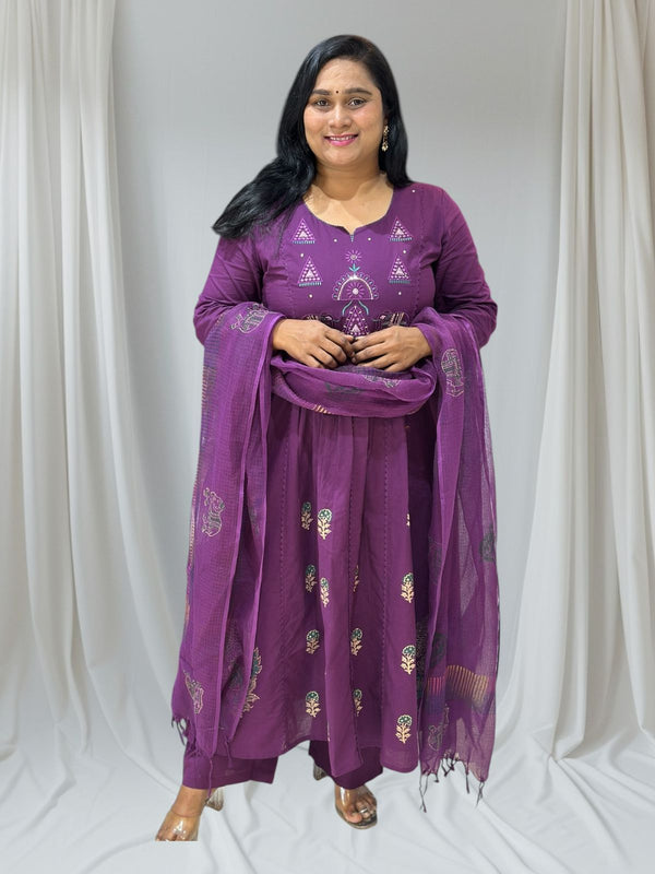 Purple Anuja Cotton suit set
