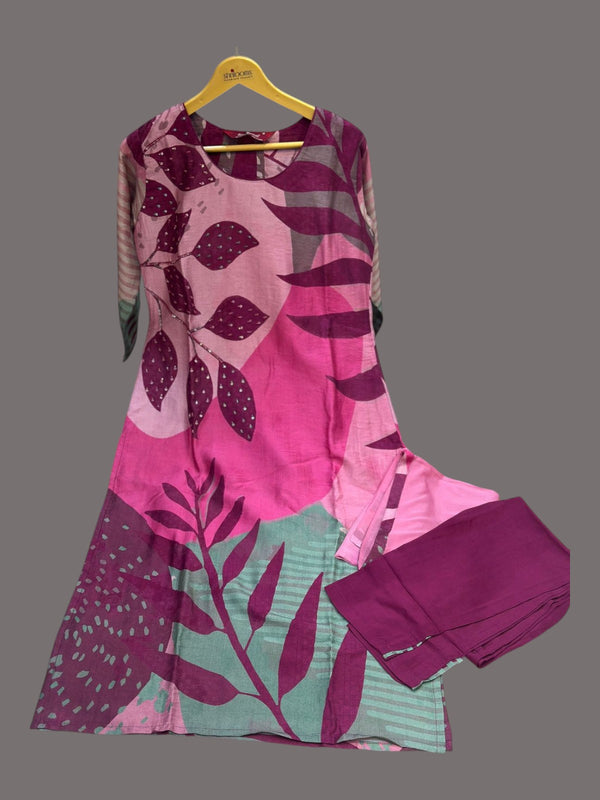 Magenta Menta Semi Linen suit set