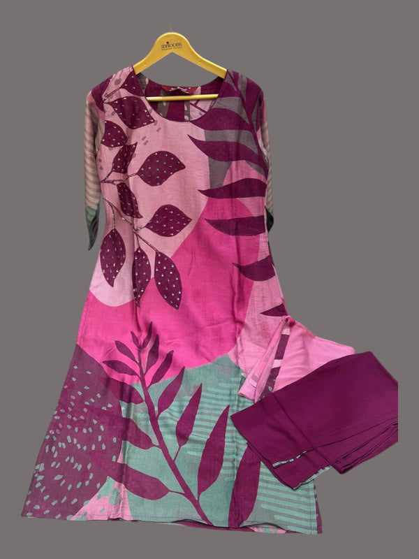 Magenta Menta Semi Linen suit set