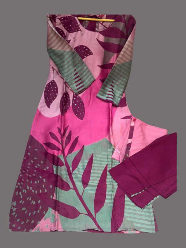 Magenta Menta Semi Linen suit set