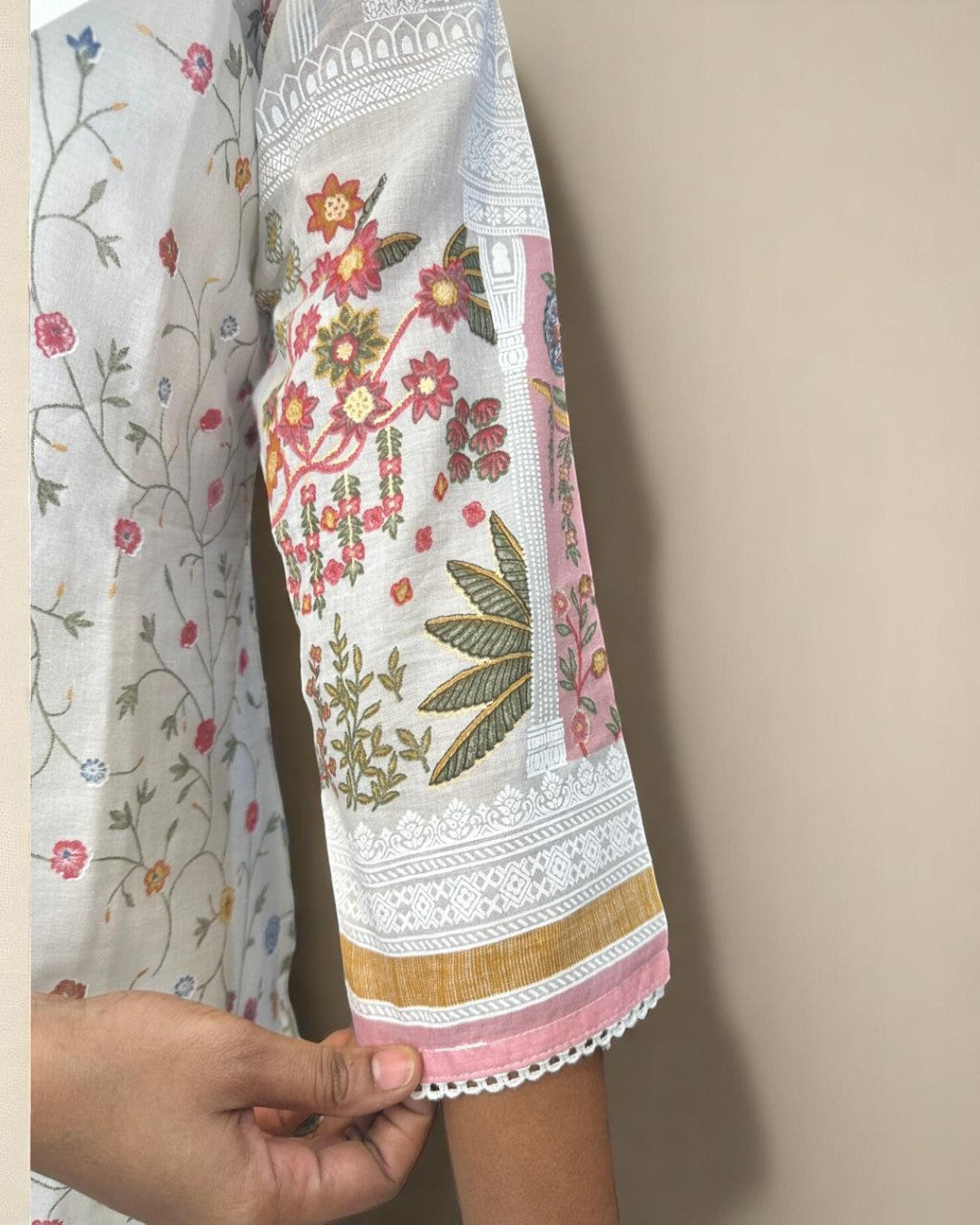 White Saya Cotton Kurta