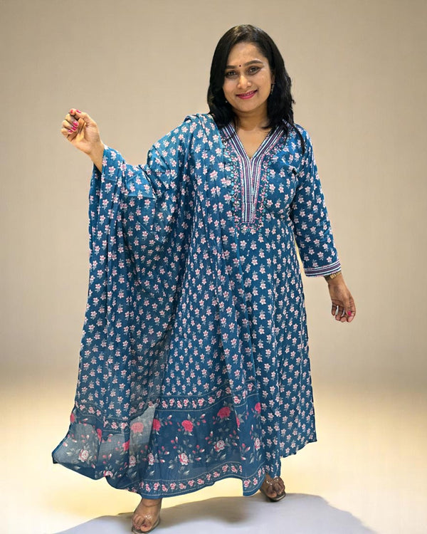 Blue Fella Anarkali suit set