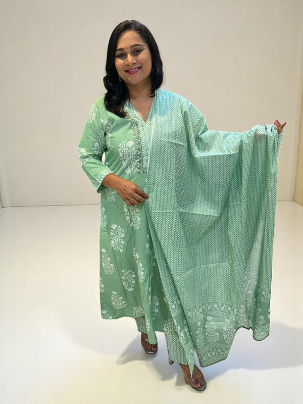 Green Yuvi Anarkali suit set
