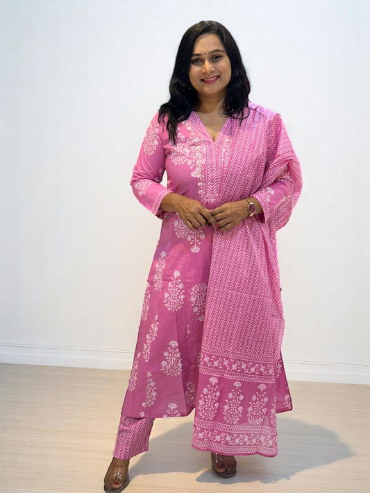 Pink Yuvi Anarkali suit set