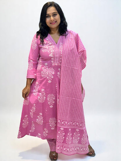 Pink Yuvi Anarkali suit set
