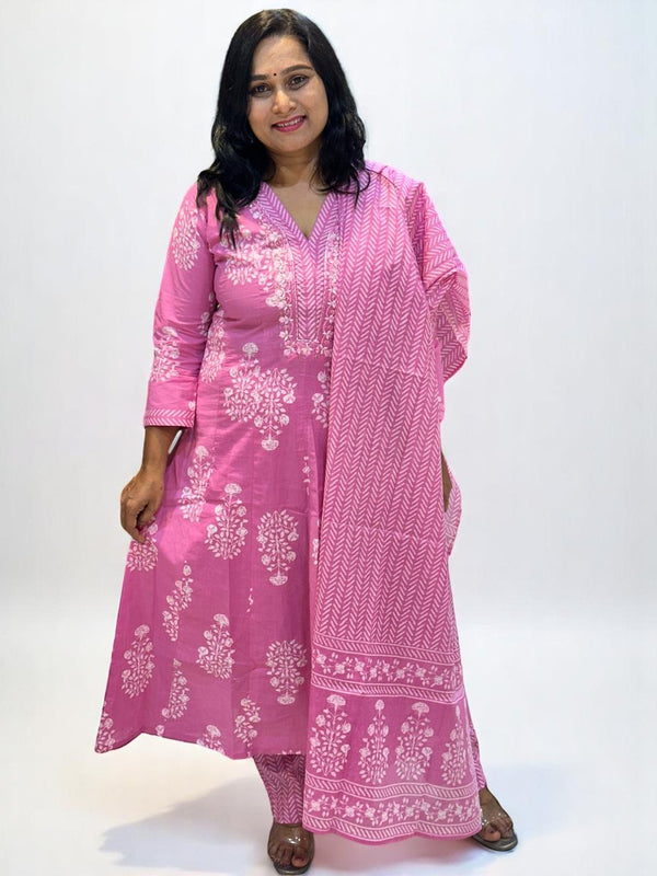 Pink Yuvi Anarkali suit set