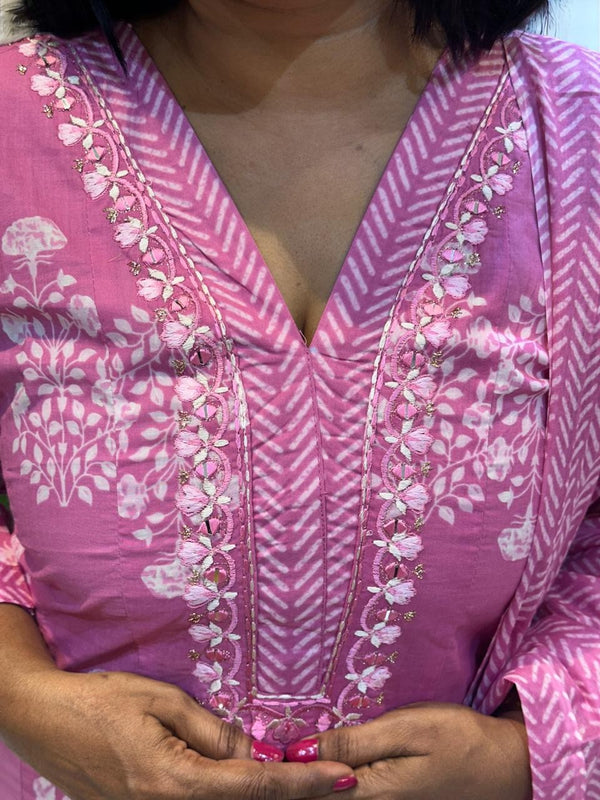 Pink Yuvi Anarkali suit set