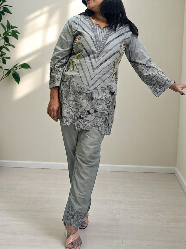 Grey cotton Co-ord set