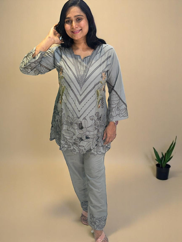 Grey cotton Co-ord set