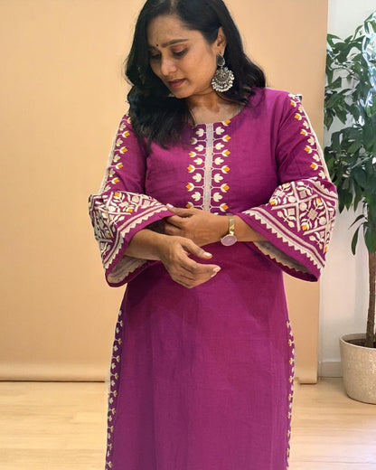 Magenta Elina Flex cotton Kurta Set