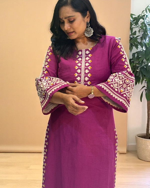 Magenta Elina Flex cotton Kurta Set