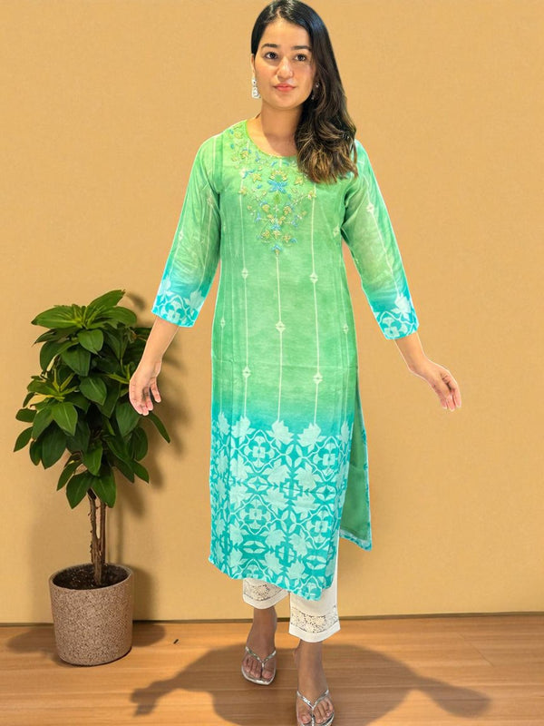 Green Ameya Muslin Kurta