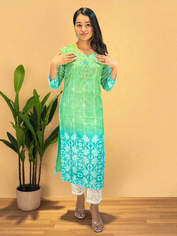 Green Ameya Muslin Kurta
