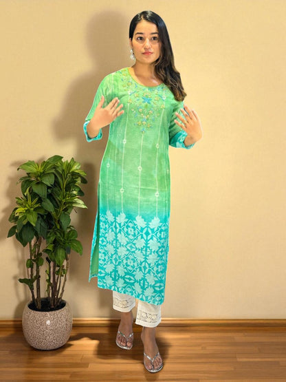 Green Ameya Muslin Kurta