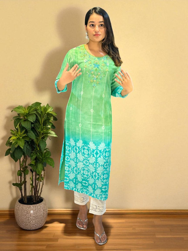 Green Ameya Muslin Kurta