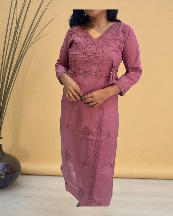 Dusty Pink Chikankari Cotton Kurta