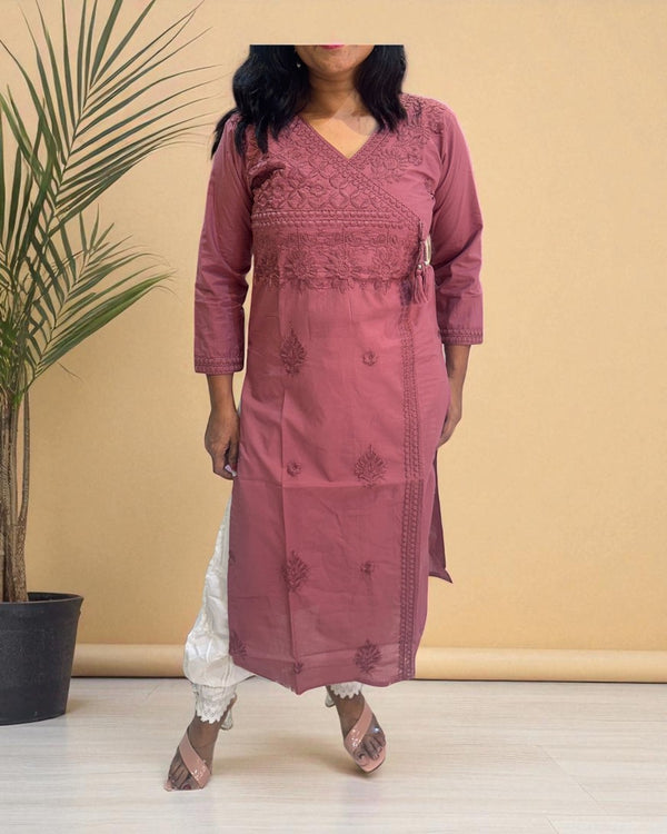 Dusty Pink Chikankari Cotton Kurta