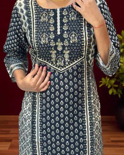 Black Anula Tussar Handcrafted Kurta
