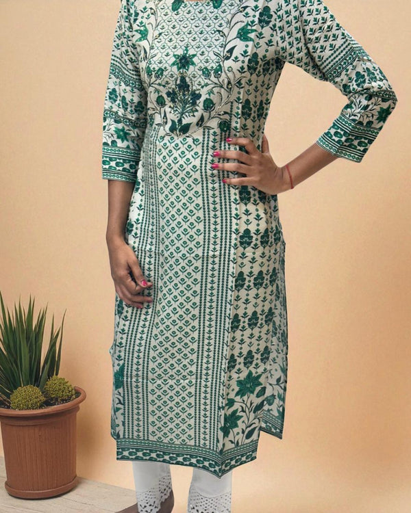 Green Anula Tussar Handcrafted Kurta