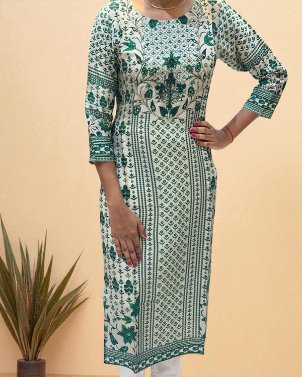 Green Anula Tussar Handcrafted Kurta
