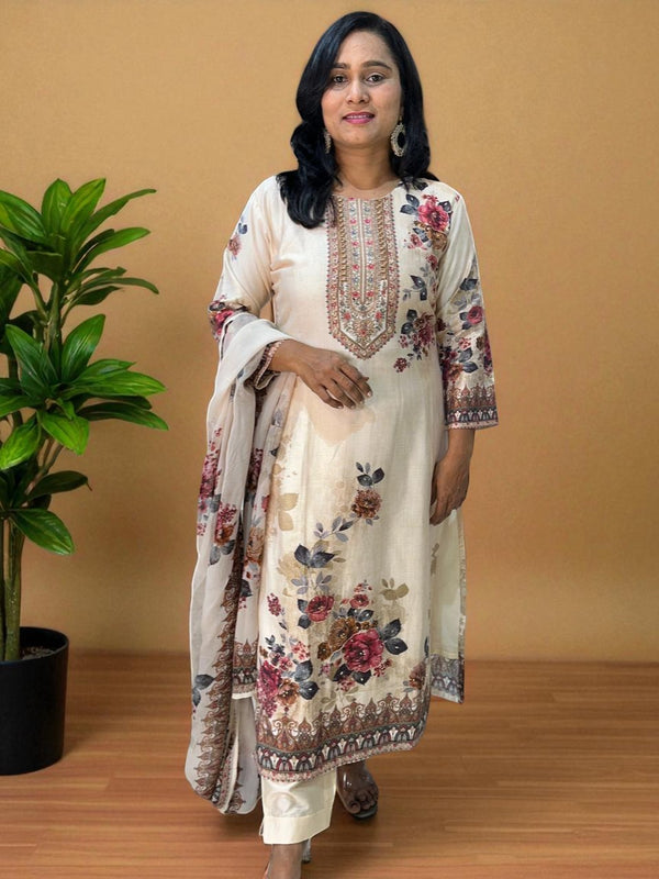 Chikoo Aara Denting Silk Suit set