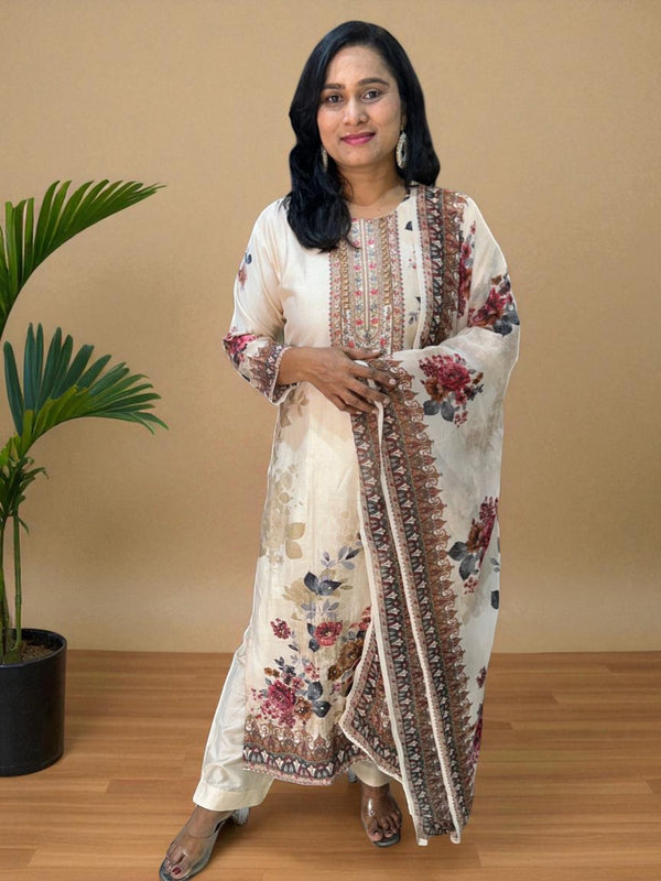 Chikoo Aara Denting Silk Suit set