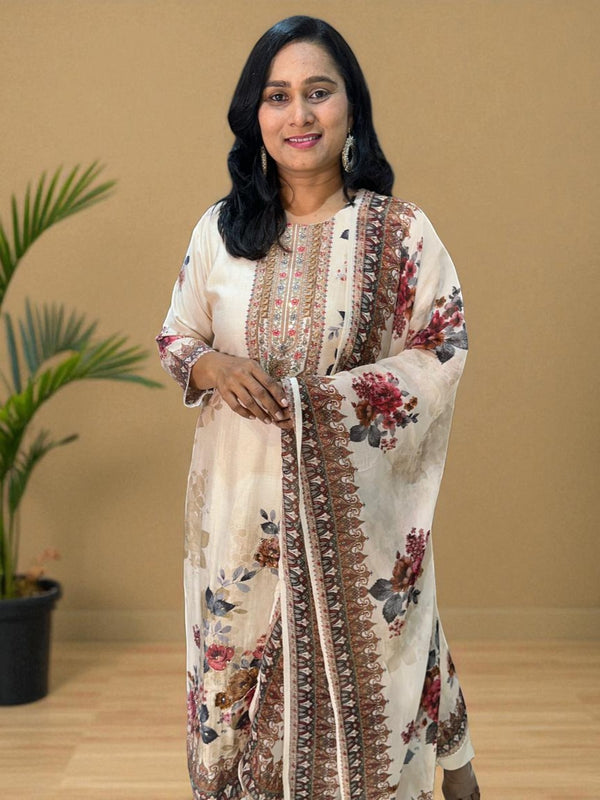 Chikoo Aara Denting Silk Suit set