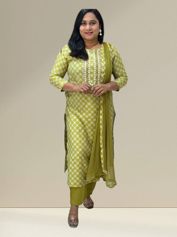 Green Bhavna Bhandini Muslin Suit set