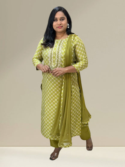 Green Bhavna Bhandini Muslin Suit set