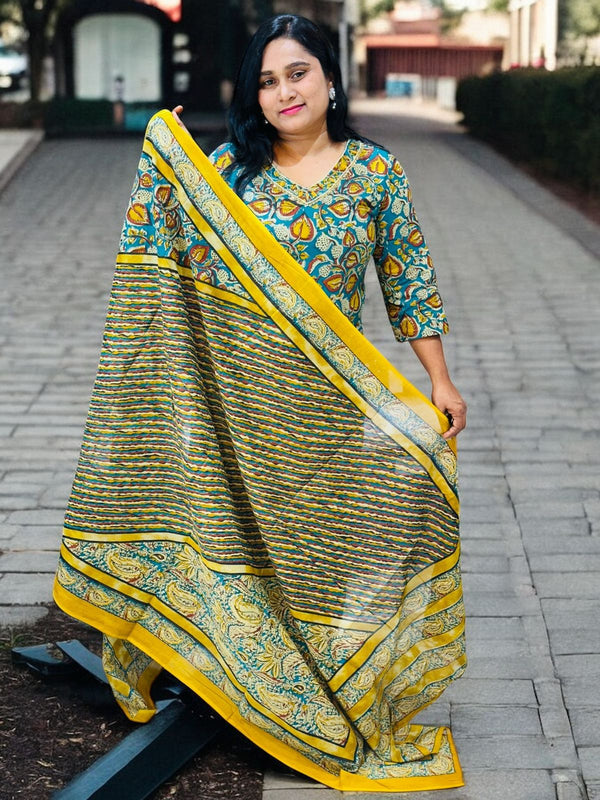 Blue Shefali Kalamkari Suit set
