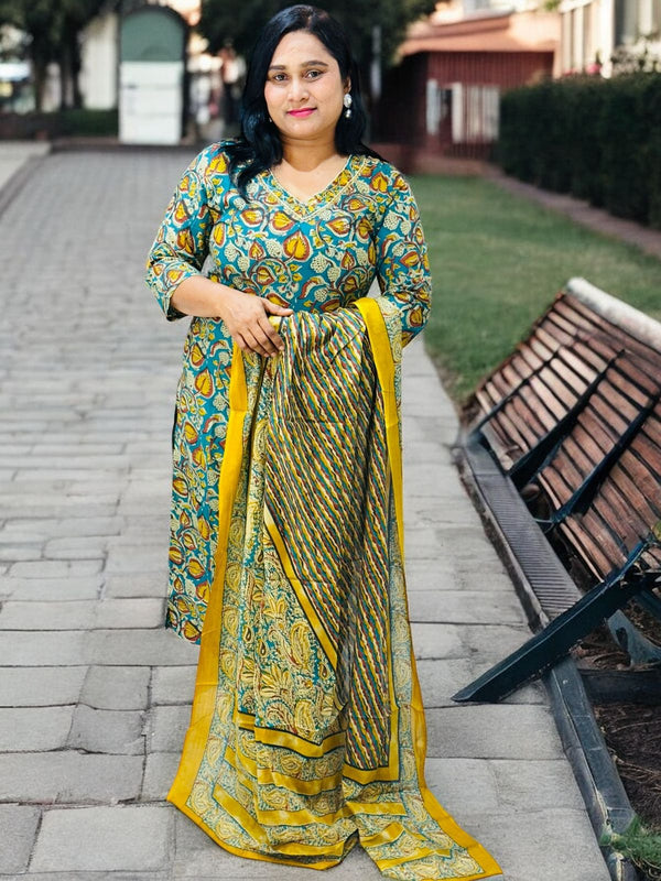 Blue Shefali Kalamkari Suit set