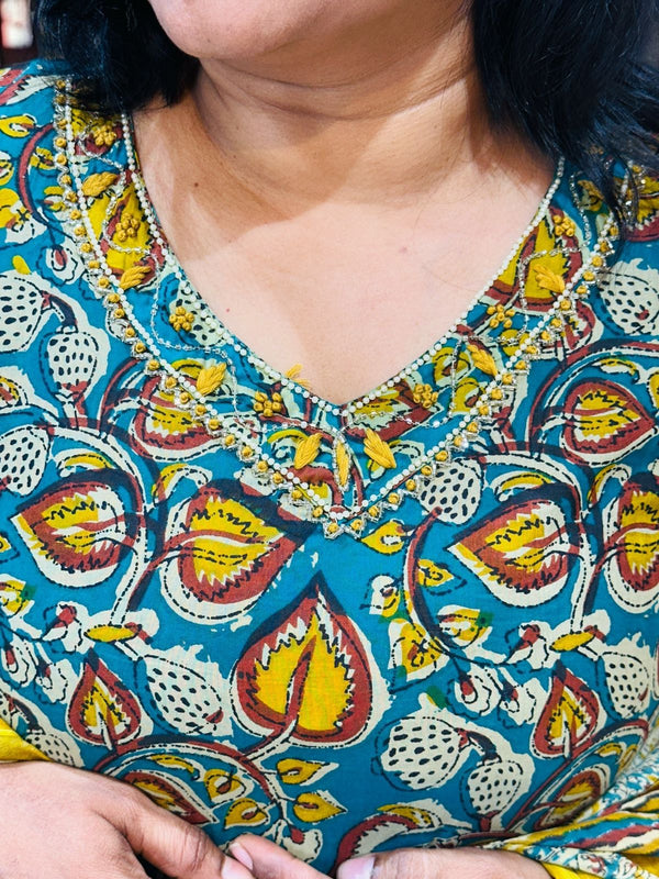 Blue Shefali Kalamkari Suit set