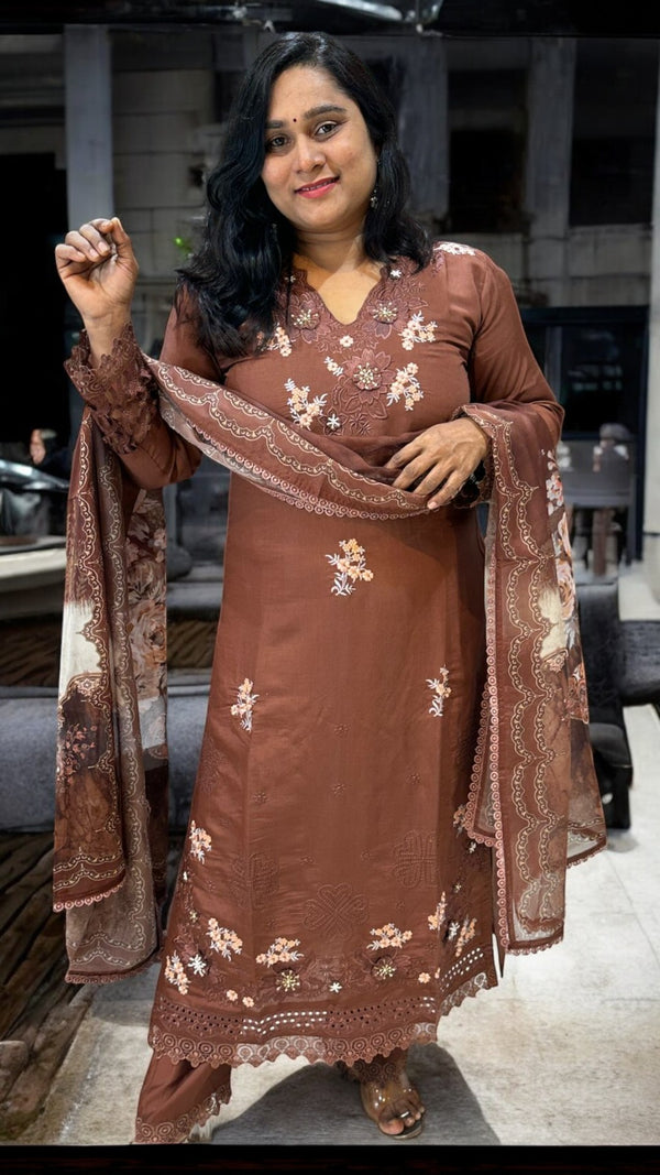 Brown Zainab Pakistani suit set