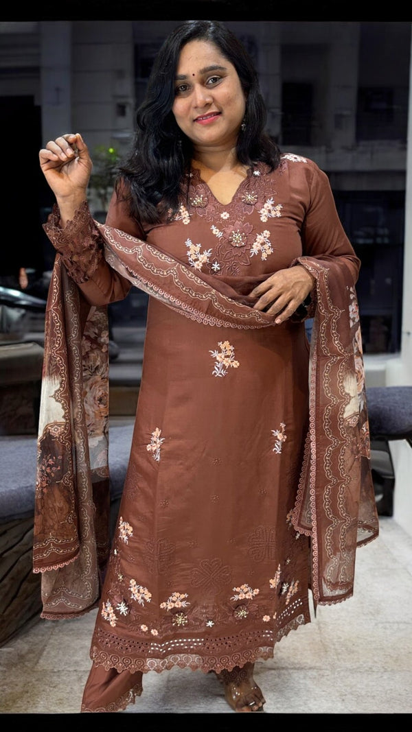 Brown Zainab Pakistani suit set