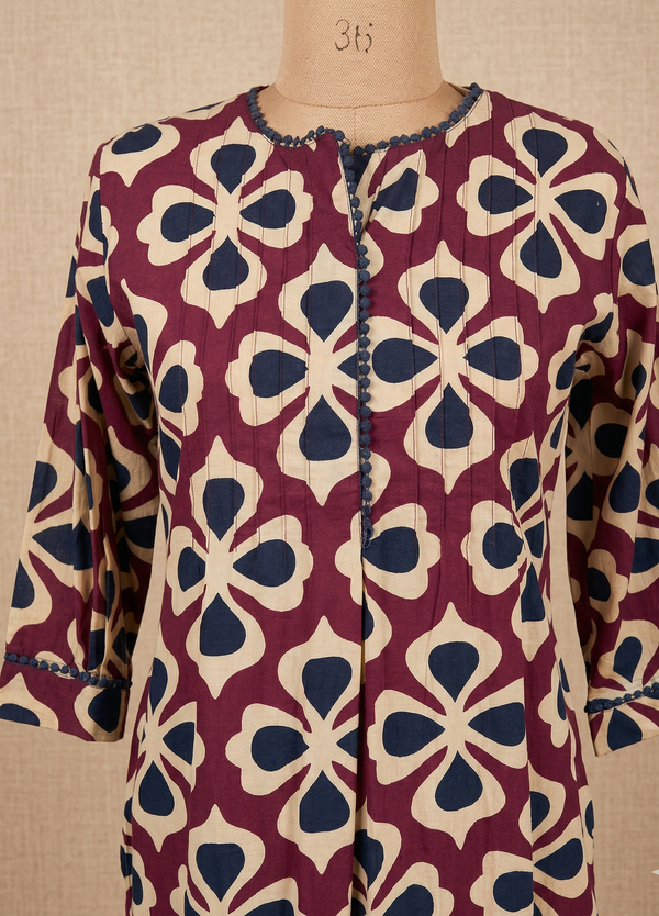 Wine Siya Cotton Kurta set