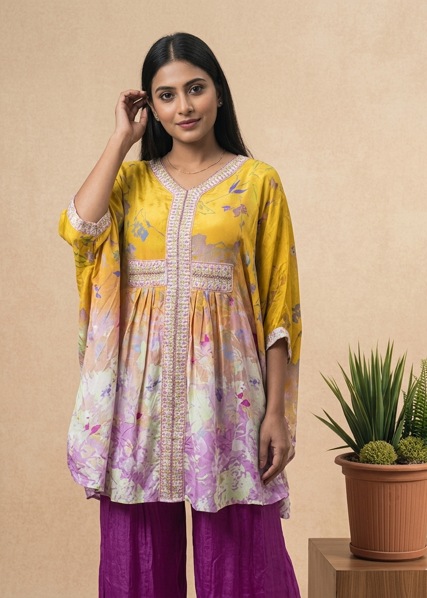 Yellow Veera Kaftan set