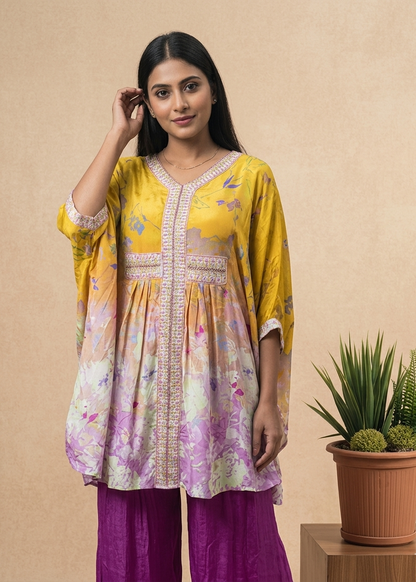 Yellow Veera Kaftan set
