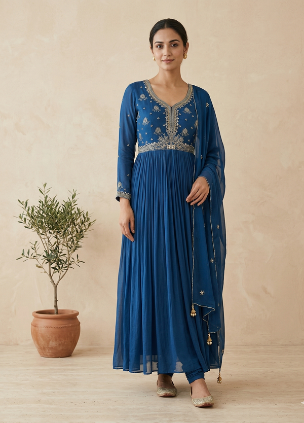 Peacock Blue Usha Gown