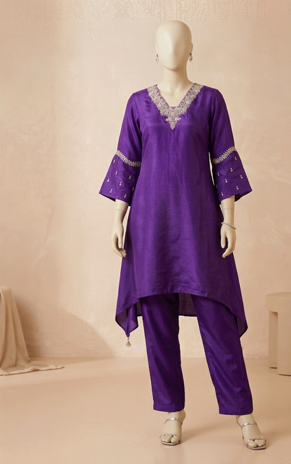 Purple Vidhya Crepe Co-Ord set