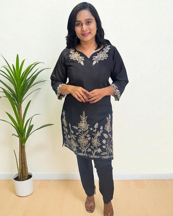 Black Mehar Muslin Co-ord set