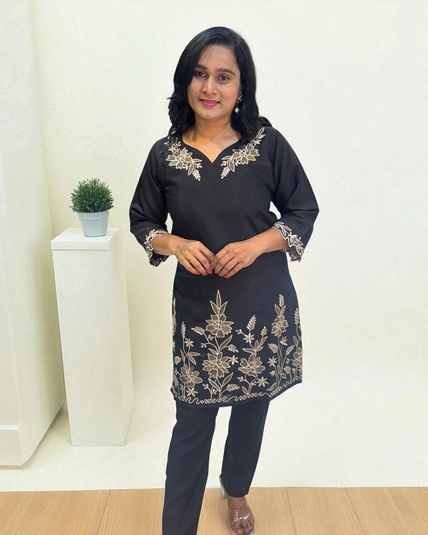 Black Mehar Muslin Co-ord set