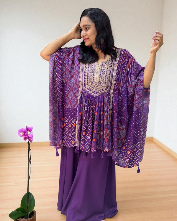 Purple Misha Crepe Kaftan Co-ord