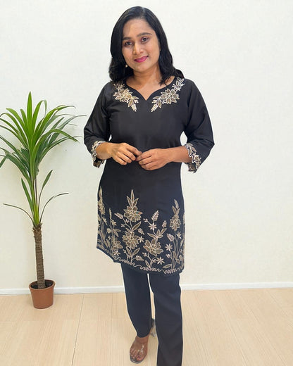 Black Mehar Muslin Co-ord set